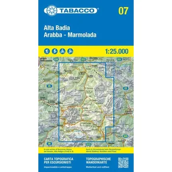 Alta Badia, Arabba, Marmolada (Tabacco - 07) - turistická mapa | knihynahory.cz