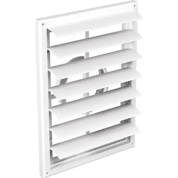 Větrací mřížka UNITRADE HK Větrací mřížka plastová se žaluzií Ø100-160/299x221-bílá