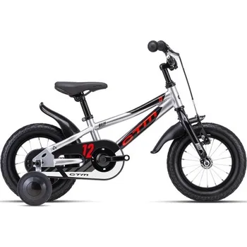 Dětské kolo CTM BILLY - stříbrná / neónovo červená 12" 2024