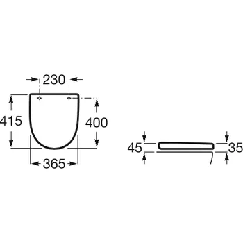 WC sedátko ROCA MERIDIAN Klozetové sedátko s poklopem, s nerezovými úchyty 78012AB00B