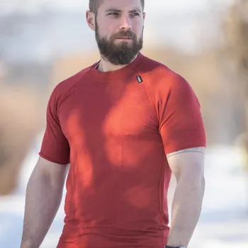 Oranžové pánské termo tričko s krátkým rukávem Velikost: XL