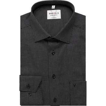 Pánská košile Marvelis pánská společenská košile Modern Fit 7224 64 68 Černá 44