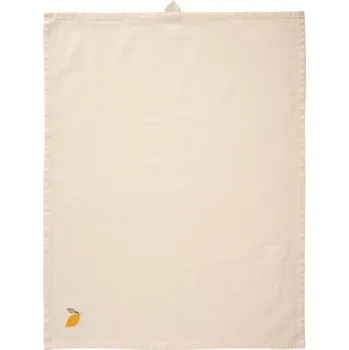 Utěrka Ib Laursen Bavlněná utěrka Lemon Embroidered