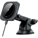 DRŽÁK TELEFONU DO AUTA S BEZDRÁTOVÝM NABÍJENÍMESR HALOLOCK MAGNETIC MAGSAFE DASHBOARD CAR MOUNT WIRELESS CHARGER QI2 15W BLACK