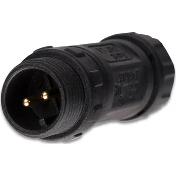 LED páska Vidlice bez převlečné matice M12, 2piny, IP67, pájecí