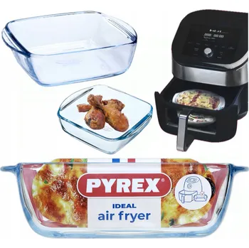 fritéza ORGANIZÉR skleněná FRITÉZA AIR FRYER FORMA PEČENÍ SKLENĚNÁ pyrex 25x22 cm
