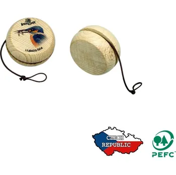 Dřevěná hračka Lesní svět Dřevěné JOJO Ledňáček (Dřevěná hra pro děti pro trénování zručnosti a motoriky. Dřevěná hračka Jojo Ledňáček z ekologicky certifikovaného dřeva PEFC od českého výrobce Lesní svět.)