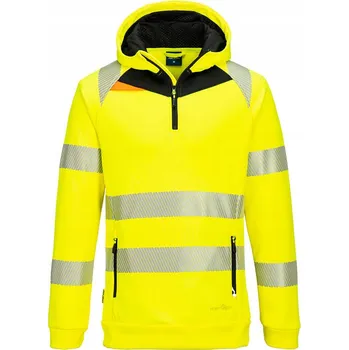 Pánská mikina PORTWEST reflexní Mikina DX4 s kapucí 1/4 zipem [DX482] L