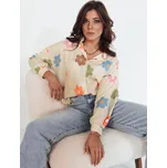 Bílo-béžová pruhovaná košile s barevnými květinami PLANTINA DY0401 Velikost: ONE SIZE