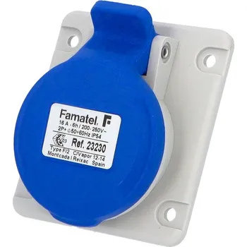 Elektrická zásuvka FAMATEL Zásuvka 23230 16/230V 3pól IP44 vestavná 23230