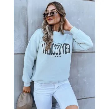 Dámská mikina Mintová bavlněná mikina s nápisem VANCOUVER BY1226 Velikost: M