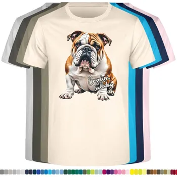 Dívčí tričko detske-levne-bavlnene-tricko-potisk-anglicky-buldok Barva: Natural - přírodní, Dětská bavlněná trička JHK: XL