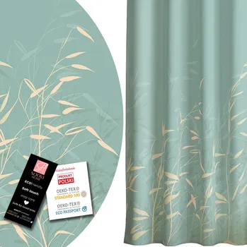 Obraz ZÁVĚSY ZÁVĚS NA PÁSCE 140x260 cm NA ŽABKY 260cm tyrkysová modrá