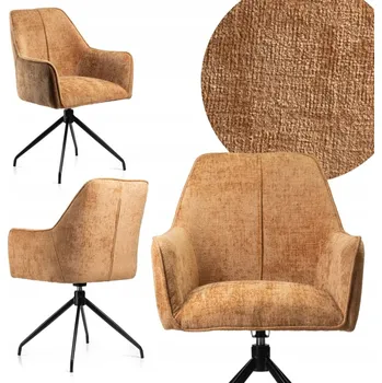 Křeslo Židle HowHomely, oranžová látka, 1 ks