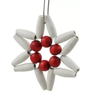Vánoční ozdoba Ozdoba Hvězdička malá bílá s červenou