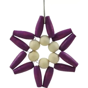 Vánoční ozdoba Ozdoba Hvězdička malá fialová s krémovou