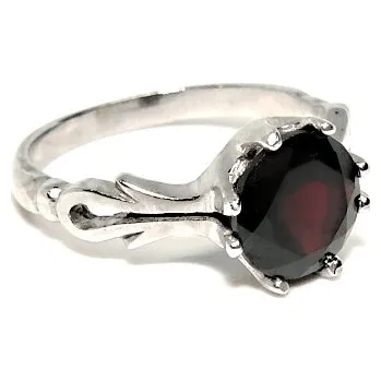 Prsten Stříbrný prsten přírodní granát - T1262 (Stříbrný prsten s granátem 8 mm)