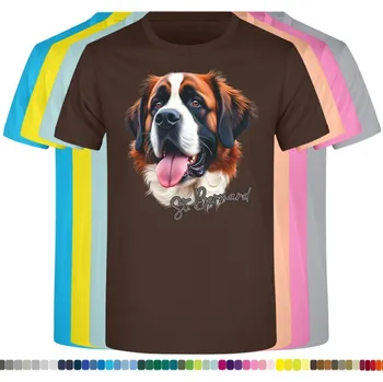 detske-levne-bavlnene-tricko-potisk-bernardyn Barva: Chocolate - čokoládově hnědá, Dětská bavlněná trička JHK: M