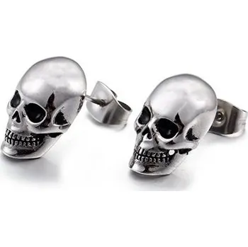 Náušnice Puzetové náušnice z oceli Punk Skull Lebka Impress Jewelry 97k-cube
