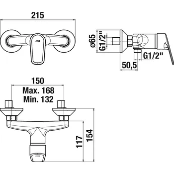 Jika TALAS TRENDY sprchová nástěnná baterie čelní bez příslušenství