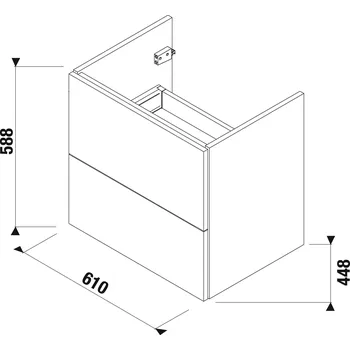 Koupelnový nábytek Jika MIO skříňka JASAN pod umyvadlovou desku 61 cm