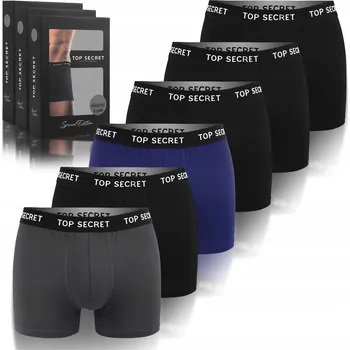 Boxerky TOP SECRET Pánské bavlněné boxerky Balení 6 Kusů Velikost XL