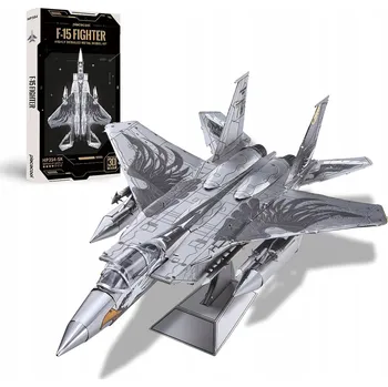 3D puzzle Puzzle 3D, stíhačka F-15, Piececool, kovové, 84 dílků
