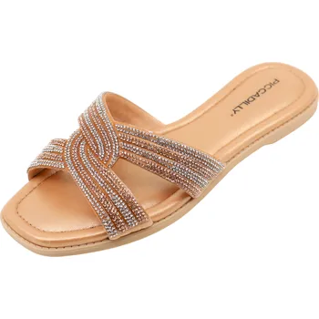 Dámské pantofle Dámské zlaté pantofle PICCADILLY 508050-1 gold/rosado Velikost: 40