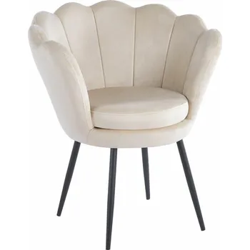Jídelní židle Čalouněná židle mušle Fiona VIC sametová béžová s područkami do obýváku glamour Intesi