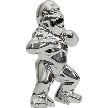 Dekorativní soška stříbrný gorila mini Intesi moderní na komodu do obýváku 10 cm