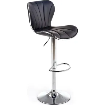Barová židle Barová židle Mush černá otočná s nastavitelnou výškou ekokůže moderní do kuchyně Intesi