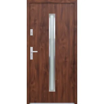 Vchodové dveře Hahn-Türke Vchodové dveře ATU68-M501 Barva: Ořech, Směr otevírání: Levé, Dovnitř, Celkové rozměry: 900x2000mm