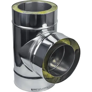 Komín SUPERKOMÍNY Nerezová izolovaný T-kus 90°, DN 180, tl. izolace 30 mm