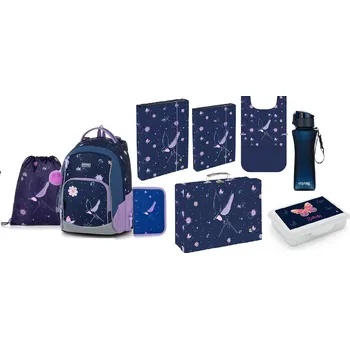 Školní batoh Set 9dílný OXY GO Květiny batoh, penál, sáček, kufr, zástěrka, boxy, láhev 0-22924/09