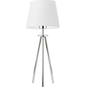 Stojací lampa Stolní lampa BERGEN bílá s chromovým stínidlem moderní do obýváku a ložnice LYSNE