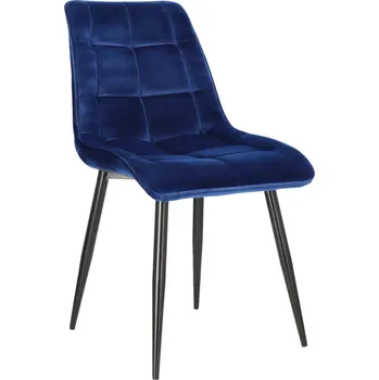 Jídelní židle Intesi židle Plaid čalouněná námořnická modř/černé nohy