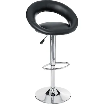 Barová židle Barová židle s opěrkou Sasha Atmosphera černá otočná výškově nastavitelná do kuchyně moderní kovová