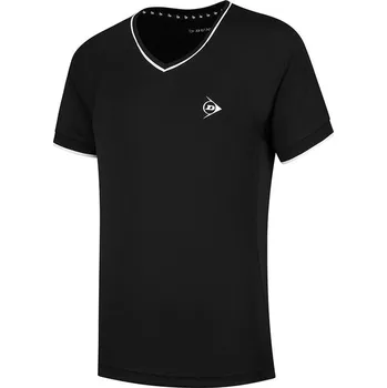 Dívčí tenisové tričko DUNLOP CLUB CREW TEE GIRL BLACK/WHITE, velikost 164