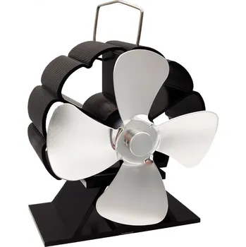 Krbový ventilátor HS Flamingo Ventilátor na kamna FLAMINGO čtyřlopatkový MINI, stříbrný