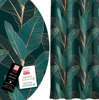 Obraz HOTOVÉ ZÁVĚSY FROG 140x230 NA PÁSCE ZÁVĚS lahvově zeleň