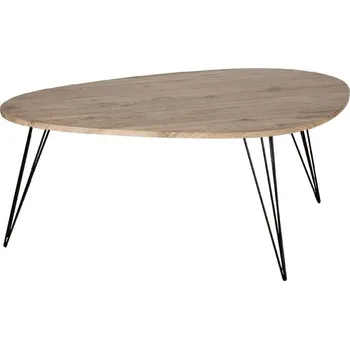 Konferenční stolek Oválný dřevěný konferenční stolek na třech nohách moderní do obýváku Atmosphera