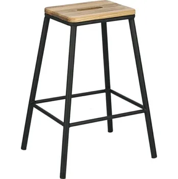 Barová židle Barová židle Seattle Black Intesi moderní dřevěná do kuchyně a k ostrůvku, černá, 66 cm