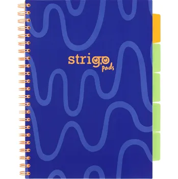 Strigo Blok A4/100l 80g NEON modrý spirála s rozřaďovačem 546203