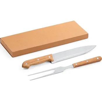 Příslušenství pro gril SALSA. Dvoudílná grilovací sada z nerezové oceli a bambusu