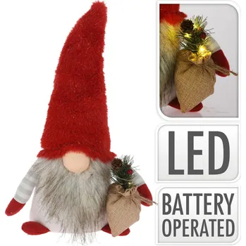 Intesi Figurka skřítka 38cm LED červená