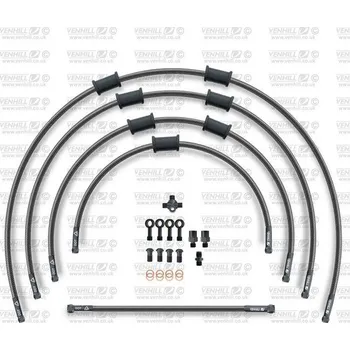 STANDARD Hadice přední brzdy sada Venhill POWERHOSEPLUS SUZ-6014FB-CB (5hadic v sadě) karbonové hadice, černé koncovky