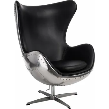 Křeslo Moderní otočné křeslo Egg D2.DESIGN černá ekokůže do obýváku nebo kanceláře