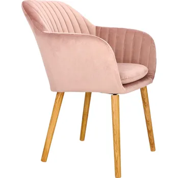 Jídelní židle Jídelní židle Emilia Actona sametová růžová s područkami skandinávský glamour