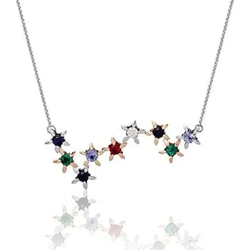 Náhrdelník JK Zlatý náhrdelník s přírodními kameny a diamantem Délka náhrdelníku: 45 cm Safír modrý 14 kt 0,14 ct (3,30 mm) ZRKV006M-45-1001