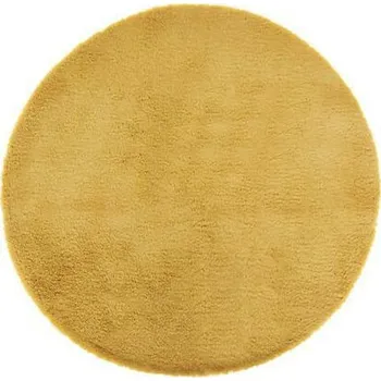 Koberec Atmosphera kulatý koberec z umělé kožešiny 80x80 okrový do obýváku a ložnice